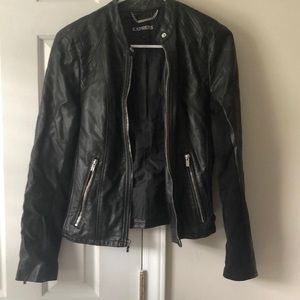 Black faux leather Express jacket